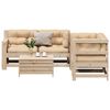 vidaXL 5 pcs conjunto lounge de jardim c/ almofad&otilde;es pinho maci&ccedil;o