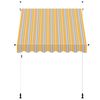 vidaXL Toldo retr&aacute;til manual 200 cm riscas amarelas e azuis