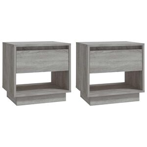 vidaXL Mesas de cabeceira 2 pcs derivados de madeira sonoma cinza