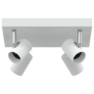 vidaXL Foco de teto com holofotes Branco 26 x 26 x 11,5 cm Metal