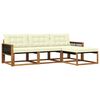 vidaXL Conjunto de Sof&aacute;s para Exterior 4 pcs Natural e Creme