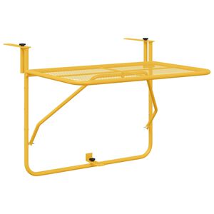 vidaXL Mesa Suspensa para Varanda Mostarda 60 x 39 x 65 cm A&ccedil;o