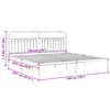 vidaXL Estrutura de cama com cabeceira 193x203 cm metal branco