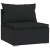 vidaXL 10 pcs conjunto lounge de jardim c/ almofad&otilde;es vime PE preto