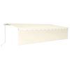 vidaXL Toldo retr&aacute;til manual com estore/LED 6x3 m cor creme