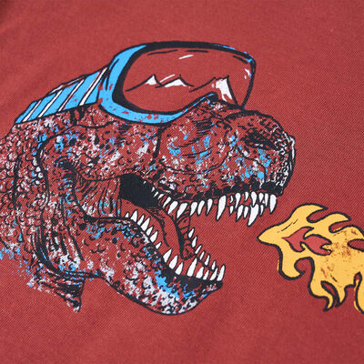 T-shirt de manga comprida para criança vermelho queimado 92