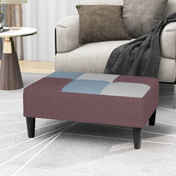 vidaXL Apoio de p&eacute;s 78x56x32 cm retalhos de tecido