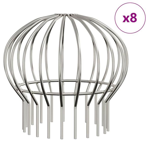 vidaXL Protetor de Folhas para Calha 8 pcs Prateado 160 mm