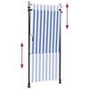 vidaXL Estore de rolo para exterior 120x270cm tecido/a&ccedil;o azul e branco