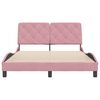 vidaXL Estrutura de cama sem colch&atilde;o 140x190 cm veludo rosa