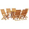 vidaXL Conjunto de Jantar para Jardim 7 pcs Castanho