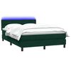 vidaXL Cama box spring c/ colch&atilde;o e LED 160x210 cm veludo verde escuro