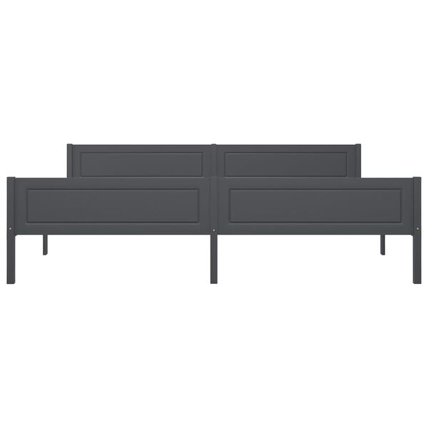 vidaXL Estrutura de cama 200x200 cm madeira de pinho maci&ccedil;a cinzento