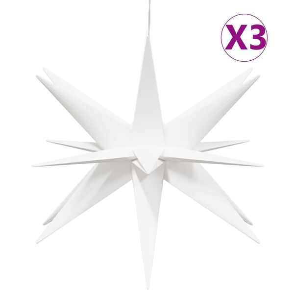vidaXL Luzes de Natal com LEDs 3 pcs dobr&aacute;vel branco 43 cm