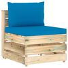 vidaXL 5 pcs conj. lounge jardim c/ almofad&otilde;es madeira impreg. verde