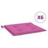 vidaXL Almofad&otilde;es p/ cadeira 6pcs 50x50x4cm tecido rosa