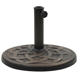 vidaXL Base de guarda-sol redonda poliresina 11 kg bronze