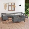 vidaXL 12 pcs conjunto lounge de jardim pinho maci&ccedil;o cinza