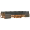 vidaXL Conjunto de Sof&aacute;s para Exterior 8 unid. Natural e Antracite
