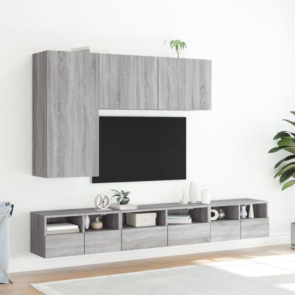 vidaXL M&oacute;vel de parede p/ TV 60x30x30cm derivados madeira cinza sonoma