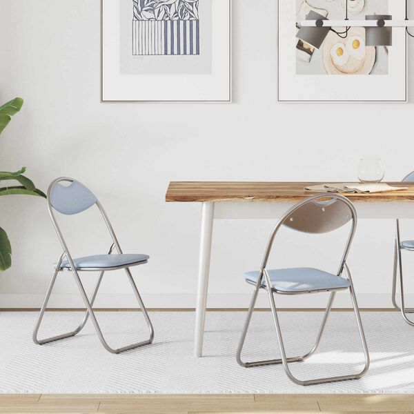 vidaXL Cadeira Dobr&aacute;vel 2 pcs Cinzento 48 x 43,5 x 81 cm