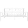 vidaXL Estrutura de cama com cabeceira e p&eacute;s 180x200 cm metal branco