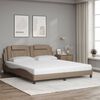 vidaXL Cama Viana com colch&atilde;o 180x200 cm couro artificial cappuccino