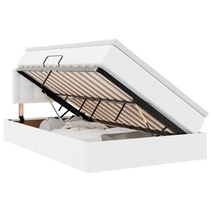 vidaXL Cama com arruma&ccedil;&atilde;o e LED Branco 120 x 190 cm Couro Sint&eacute;tico