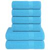 vidaXL 6pcs Conjunto de toalhas FROGN 360 g/m&sup2; turquesa