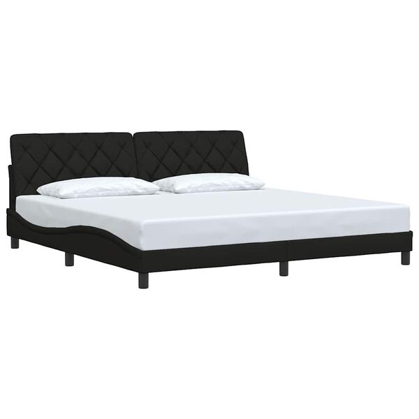 vidaXL Estrutura de cama sem colch&atilde;o 200x200 cm tecido preto