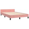 vidaXL Estrutura de cama com colch&atilde;o 120x190 cm veludo rosa