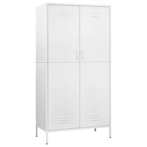 vidaXL Roupeiro 90x50x180 cm a&ccedil;o branco