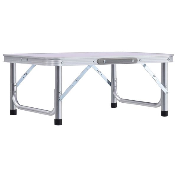 vidaXL Mesa de campismo dobrável 60x45 cm alumínio branco
