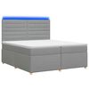 vidaXL Cama box spring com colch&atilde;o Cinzento-claro 200 x 200 cm Tecido