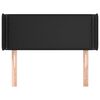 vidaXL Cabeceira de cama c/ abas couro artificial 103x16x78/88cm preto