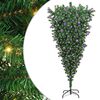 vidaXL &Aacute;rvore de Natal Artificial pr&eacute;-iluminada de cabe&ccedil;a para baixo com conjunto de bolas