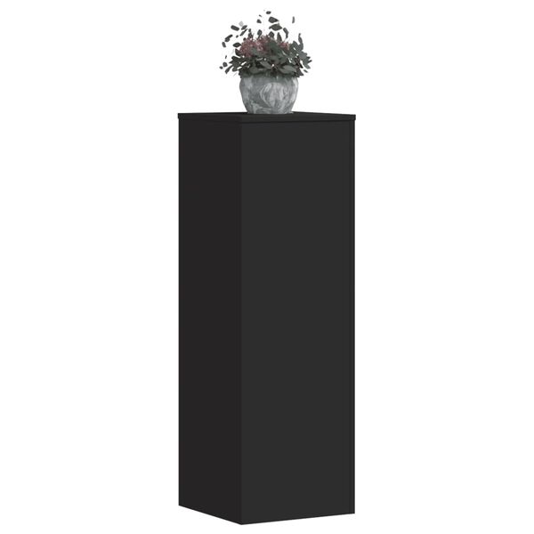 vidaXL Suportes para plantas 2pcs 33x33x100 cm derivados madeira preto