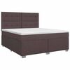 vidaXL Cama box spring com colch&atilde;o Marrom Escuro 180 x 200 cm Tecido