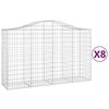 vidaXL Cestos gabi&atilde;o arqueados 8pcs 200x50x120/140cm ferro galvanizado