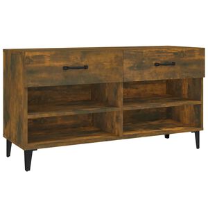 vidaXL Sapateira 102x35x55 cm derivados de madeira carvalho fumado
