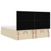 vidaXL Estrutura de cama otomana com colch&otilde;es tecido creme 200x200cm