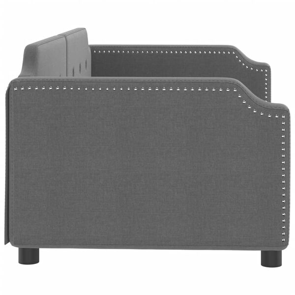 vidaXL Sof&aacute;-cama 90x200 cm tecido cinzento-escuro