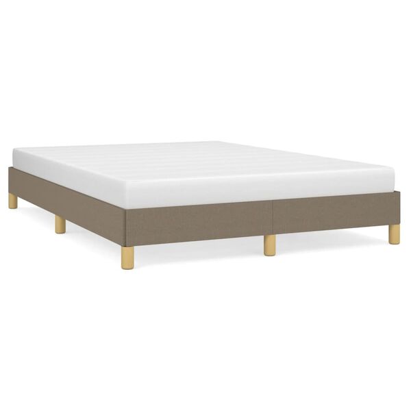 vidaXL Cama sem colch&atilde;o 140x190 cm tecido castanho-acinzentado