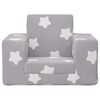 vidaXL Sofá-cama infantil de c/ estrelas pelúcia cinzento-claro