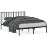 vidaXL Estrutura de cama com cabeceira 140x190 cm metal preto