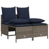 vidaXL Conjunto de sof&aacute; de jardim com 4 pe&ccedil;as e almofadas em rattan sint&eacute;tico cinza