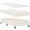 vidaXL Cama Box com luzes de tira LED Creme e Branco 203 x 80 x 128 cm