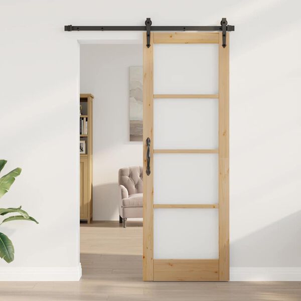 vidaXL Porta Interior com Vidro ORKDAL Castanho 73,5 x 211 cm