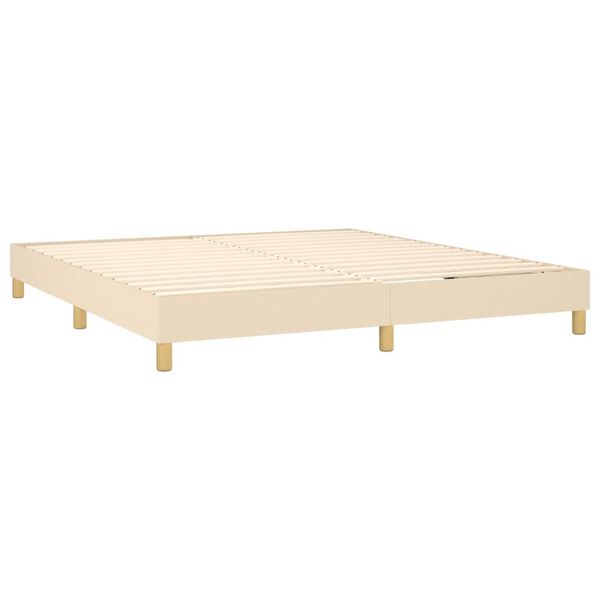 vidaXL Cama com molas/colch&atilde;o 180x200 cm tecido cor creme