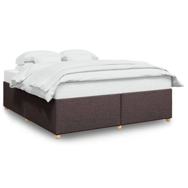 vidaXL Estrutura de cama sem colch&atilde;o 180x200 cm tecido castanho-escuro